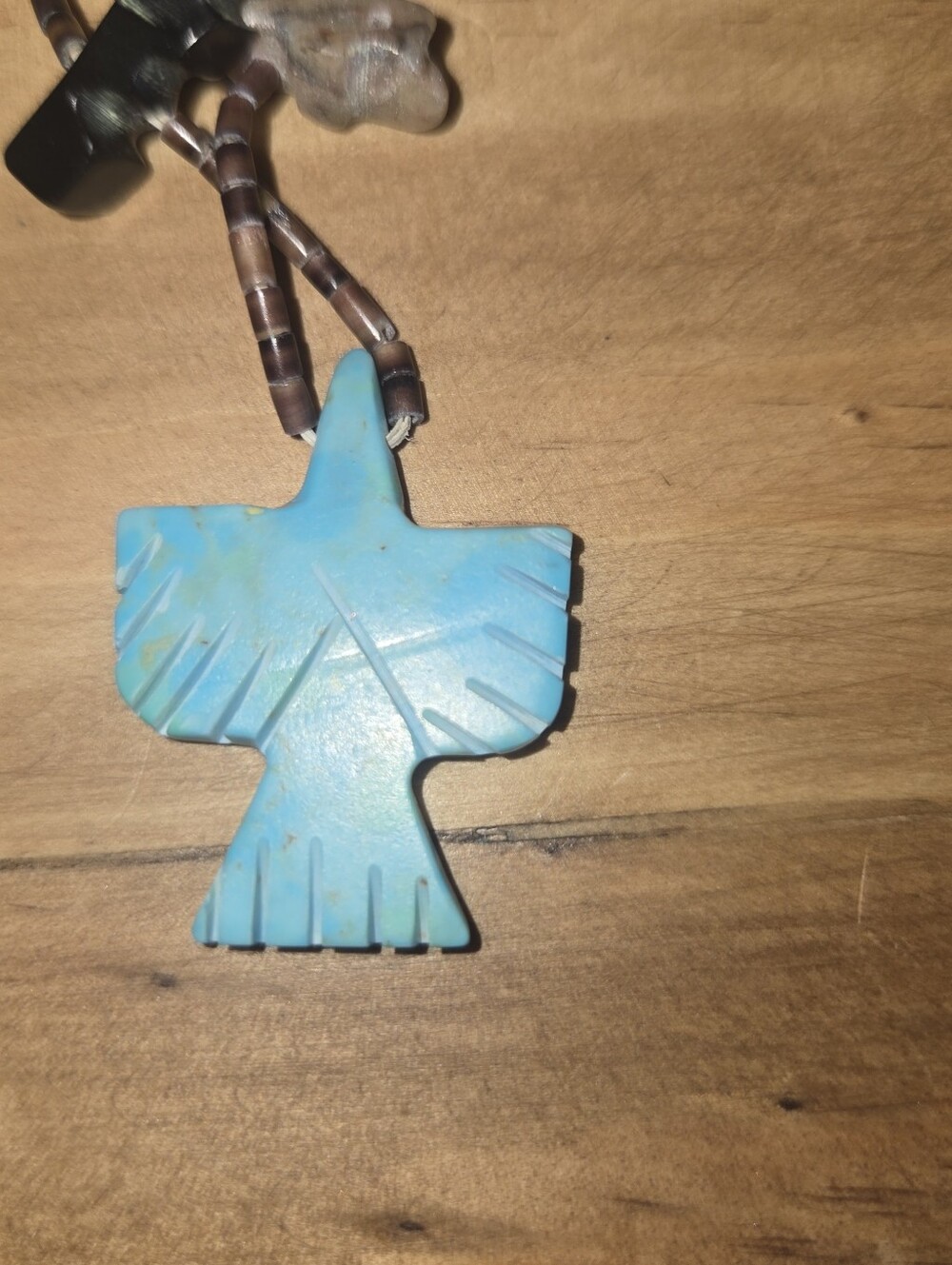 Vintage Turquoise Thunderbird Fetish Neclace.